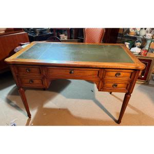 Louis XVI Style Flat Desk, Solid Wood, 20th Century