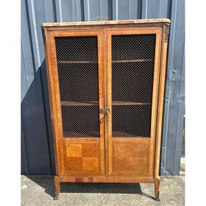 Louis XV Transitional Louis XVI Style Inlaid Display Case, XX Century