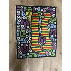 Oil On Canvas By Jean Joseph Sanfourche, Outsider Art