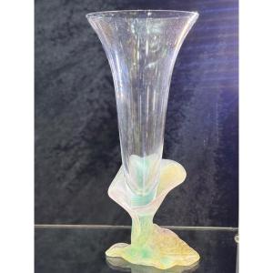 Daum - Crystal And Glass Paste Soliflore Vase
