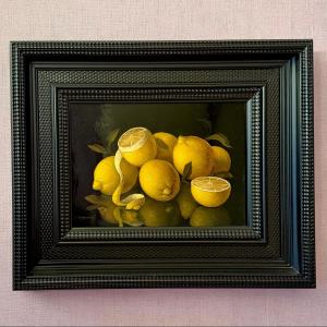 Carlos Laharrague Rodríguez-bauza - Still Life With Lemons On A Black Background