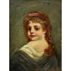 Italian School - Portrait Of A Young Girl - Late 19th Century