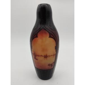 Glass Paste Vase By d'Argental