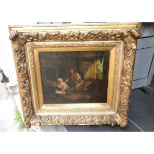 Interior Scene Oil On Canvas 19th