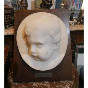 19th Century Marble Cherub Head 