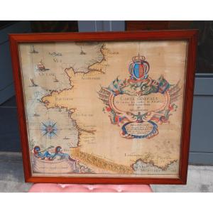 Map Of The Coasts Of France, 18th Century