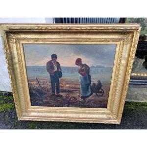 Oil On Canvas After Millet 