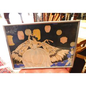 Gouache Art Deco Flamenco Dancer