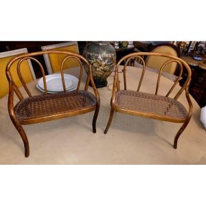 Pair Of Thonet-style Doll's Benches