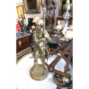 Large Gilt Bronze Warrior, Late 19th Century