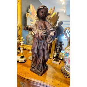 18th-century Carved Wooden Statue Of A Saint