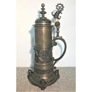 Large Renaissance Pewter Tankard