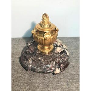 Inkwell Gilt Bronze And Marble Rambaud And Susses Brothers XIXth Century