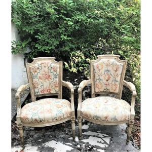 Pair Of Louis XVI Period Cabriolet Armchairs