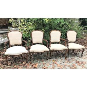 Four Bamboo Style Armchairs From The 20th Century