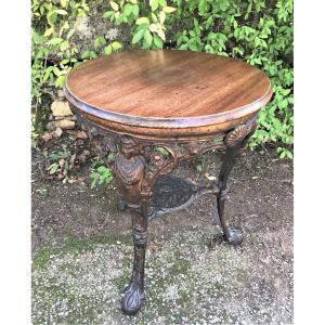 Cast Iron Pedestal Table Around 1880 XIXth Century