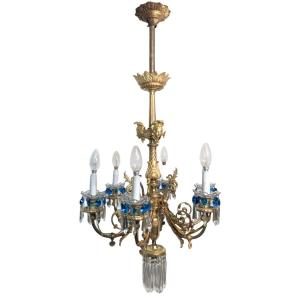 Gilt Bronze Chandelier And Pendants, Napoleon III Period