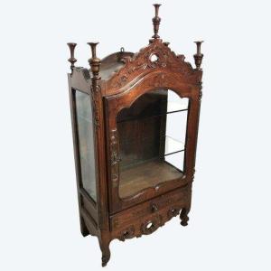 Small Provençal Walnut Display Case From The 19th Century