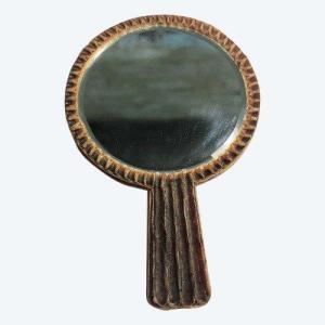 Small Hand Mirror In Talosel In The Style Of Line Vautrin 20th Century