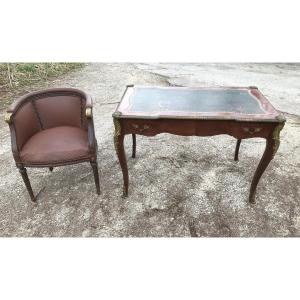 Louis XV Napoleon III Desk And Armchair