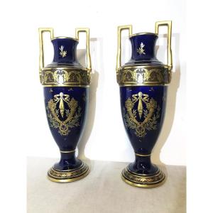 Large Pair Of Jaget And Pinon Tours Vases