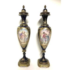 Pair Of Sèvres Porcelain And Gilt Bronze Vases