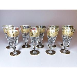  9 Baccarat Crystal Champagne Flutes, Eldorado Model
