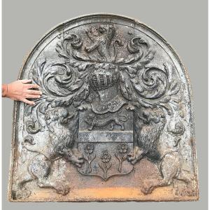 17th Century Cast Iron Fireplace Plate
