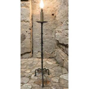 Large Wrought Iron Chandelier In Medieval Style