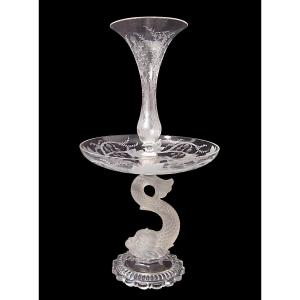 Especially Table With Baccarat Crystal Dolphin