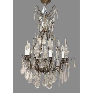 Baccarat Crystal Cage Chandelier Signed