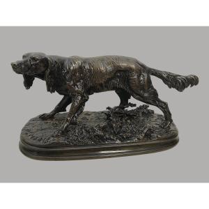 Bronze Dog Sculpture By Pierre-jules Mène