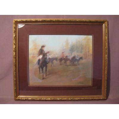 Pastel Causaques Horsemen 20th Century