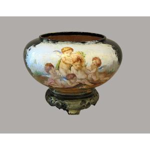 Edouard Gilles 19th Century Faience Planter