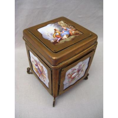 Brass And Porcelain Box Napoleon III