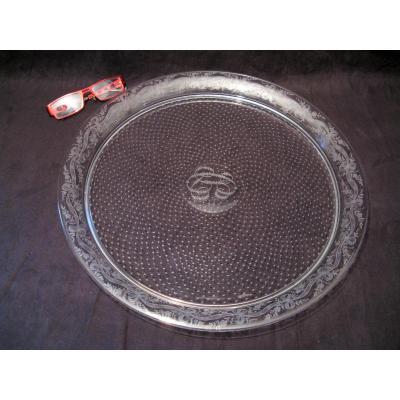 Large Crystal Wedding Dish Baccarat End XIX