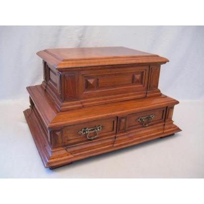 Large Jewelery Box Louis XIV Style Walnut Nineteenth Century