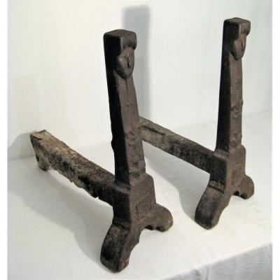 Pair Of High Andirons XVI Th Century