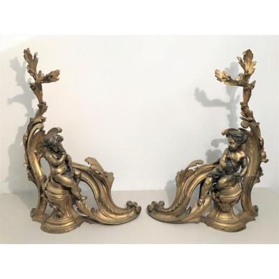 Front Of Fireplace In Bronze Louis XV Style XIXth Century