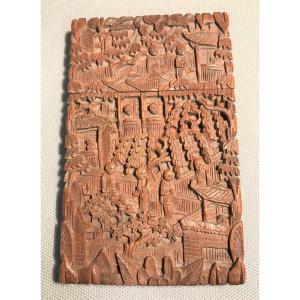 19th Century China Carved Sandalwood Card Holder