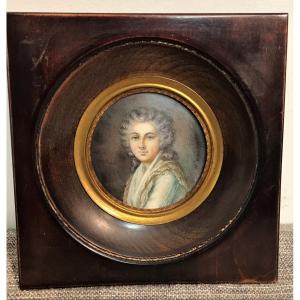 Miniature Painting  Portrait Of A Woman Signed Lebrun