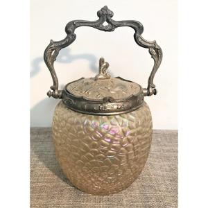 Art Deco Period Kralic Glass Cookie Bucket