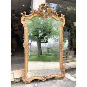 Large Louis XV Gilt Mirror 19th Century