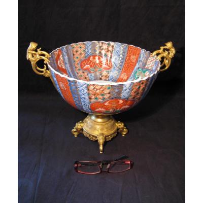 Porcelain Bowl Imari Japan And Gilded Bronze XIX Century