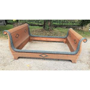 Large Rattan Bed 180 X 200 1930s