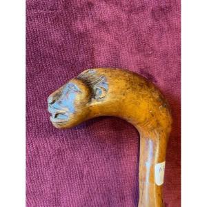 Lion Head Folk Art Cane