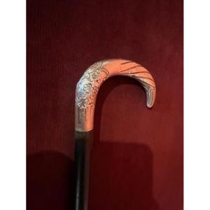 Silver-knobbed Cane With Raven Beak