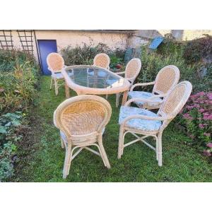 1960s Rattan Garden Furniture Set From The Vivai Del Sud Brand