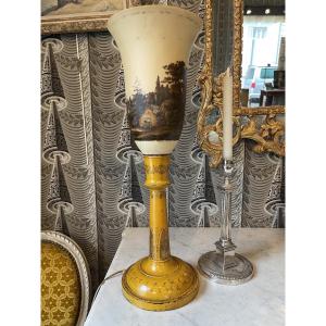 19 E Lamp In Painted Sheet Metal And Alabaster
