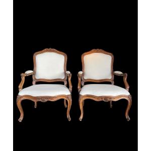 Pair Of Louis XV Period Armchairs With Frames